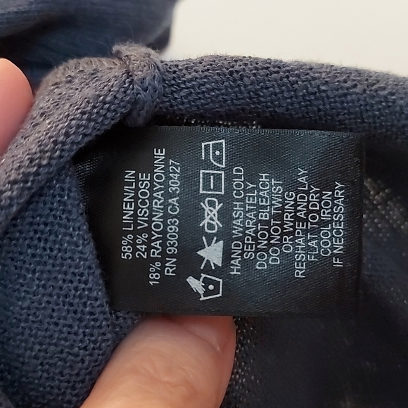 NWT Nic + Zoe Linen Blend Ruched Sleeve with Ties Lightweight Sweater Si… - Picture 7 of 7